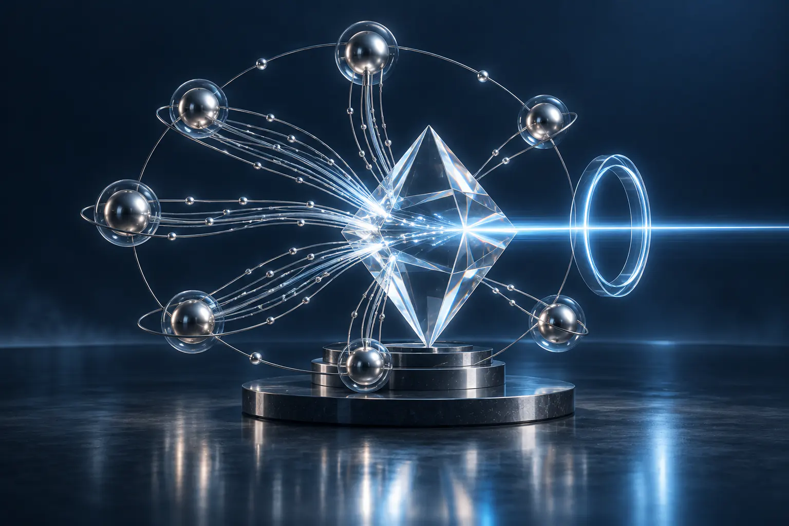 Structured knowledge paths converging into a clear answer signal
